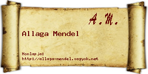 Allaga Mendel névjegykártya